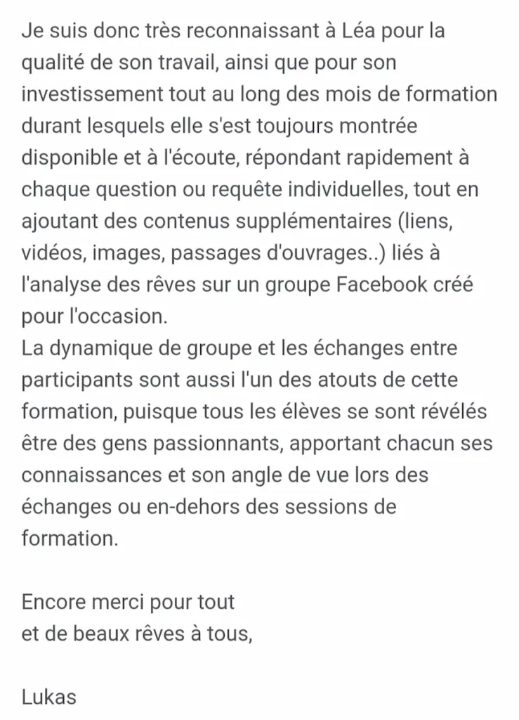 Formation interprétation des rêves Léa Le Gall