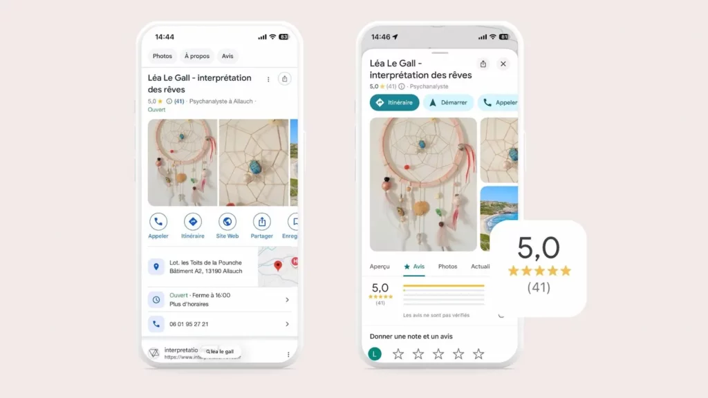 Avis Google Léa Le Gall